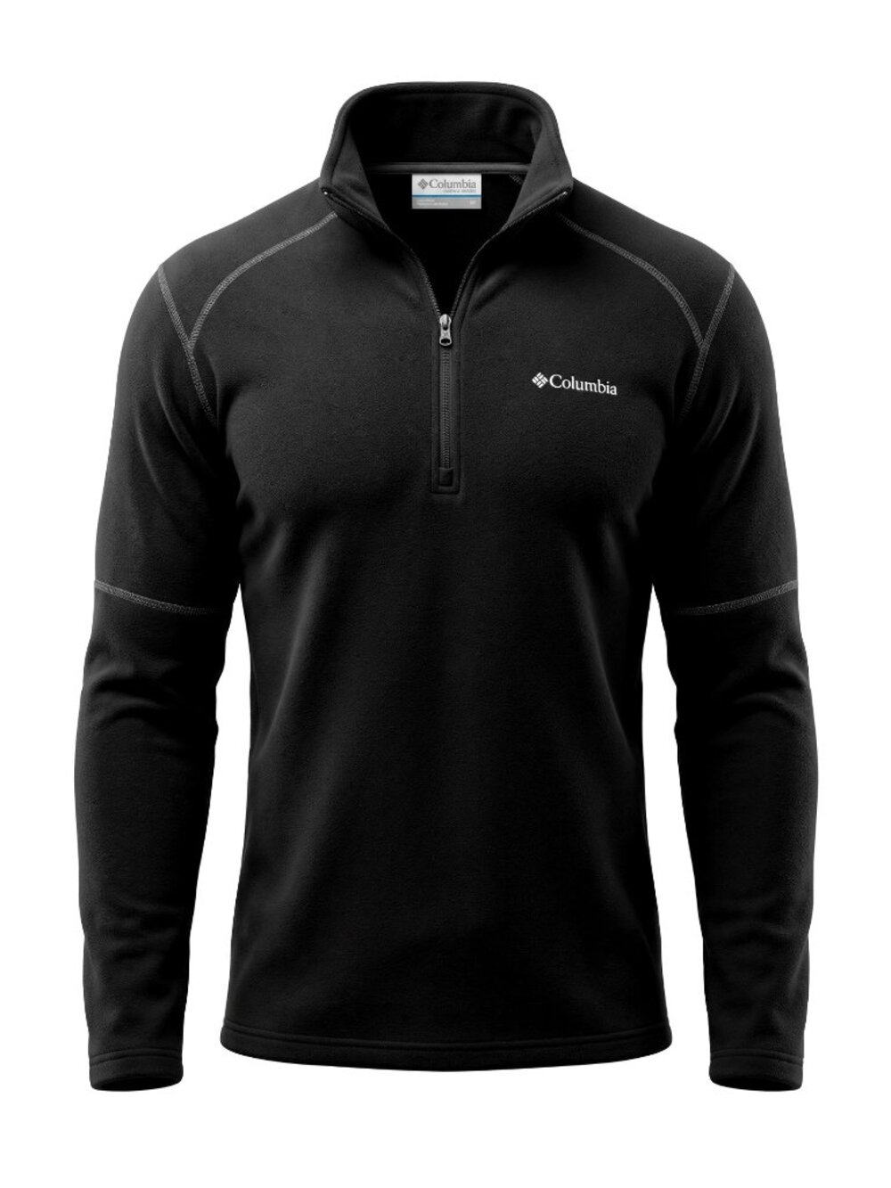 Columbia Womens S Black Fleece Lined 1/4 Zip Pullover Long Sleeve Hiking Top EUC